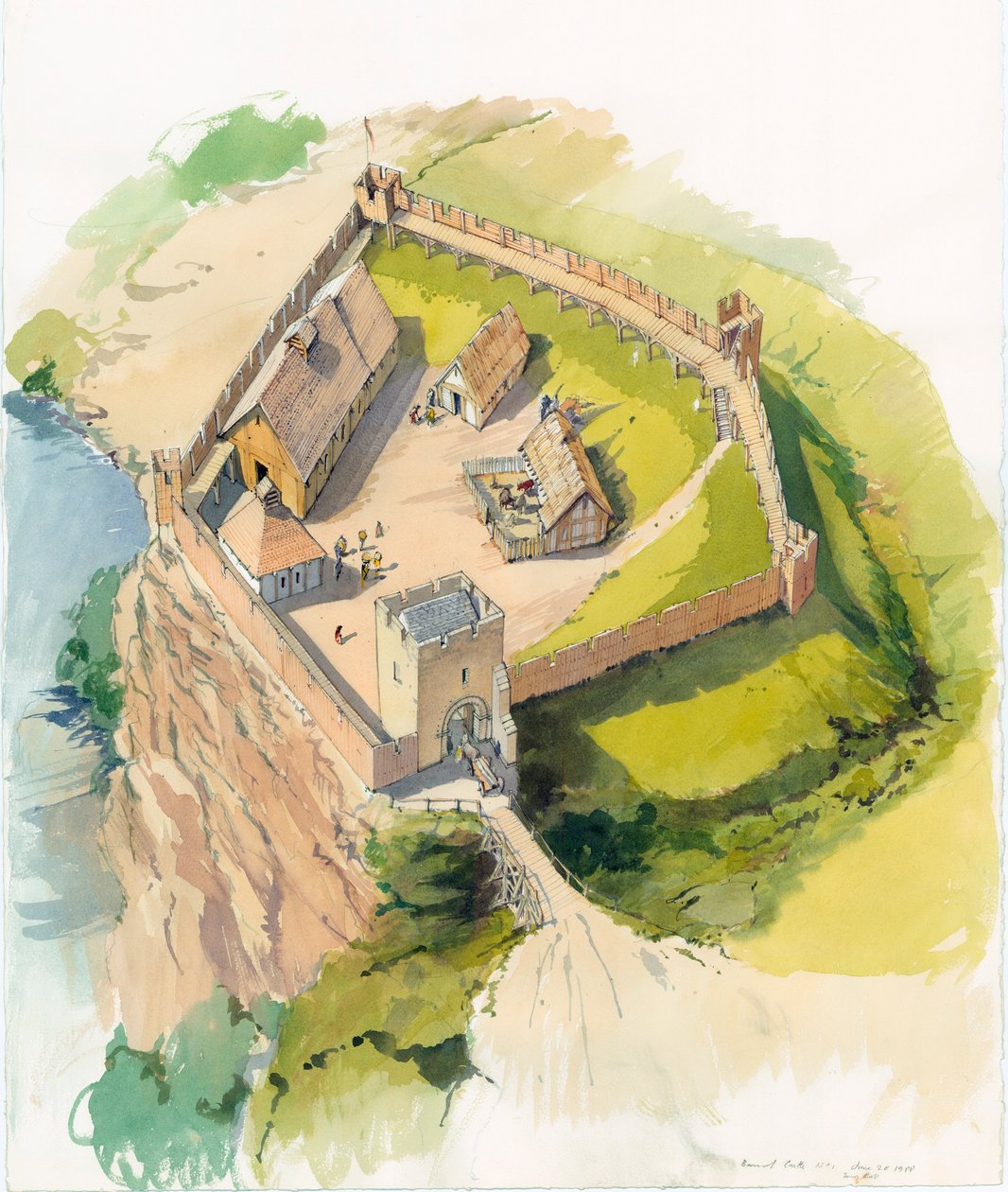 Barnard Castle, Durham, c1100 tekijältä Terry Ball