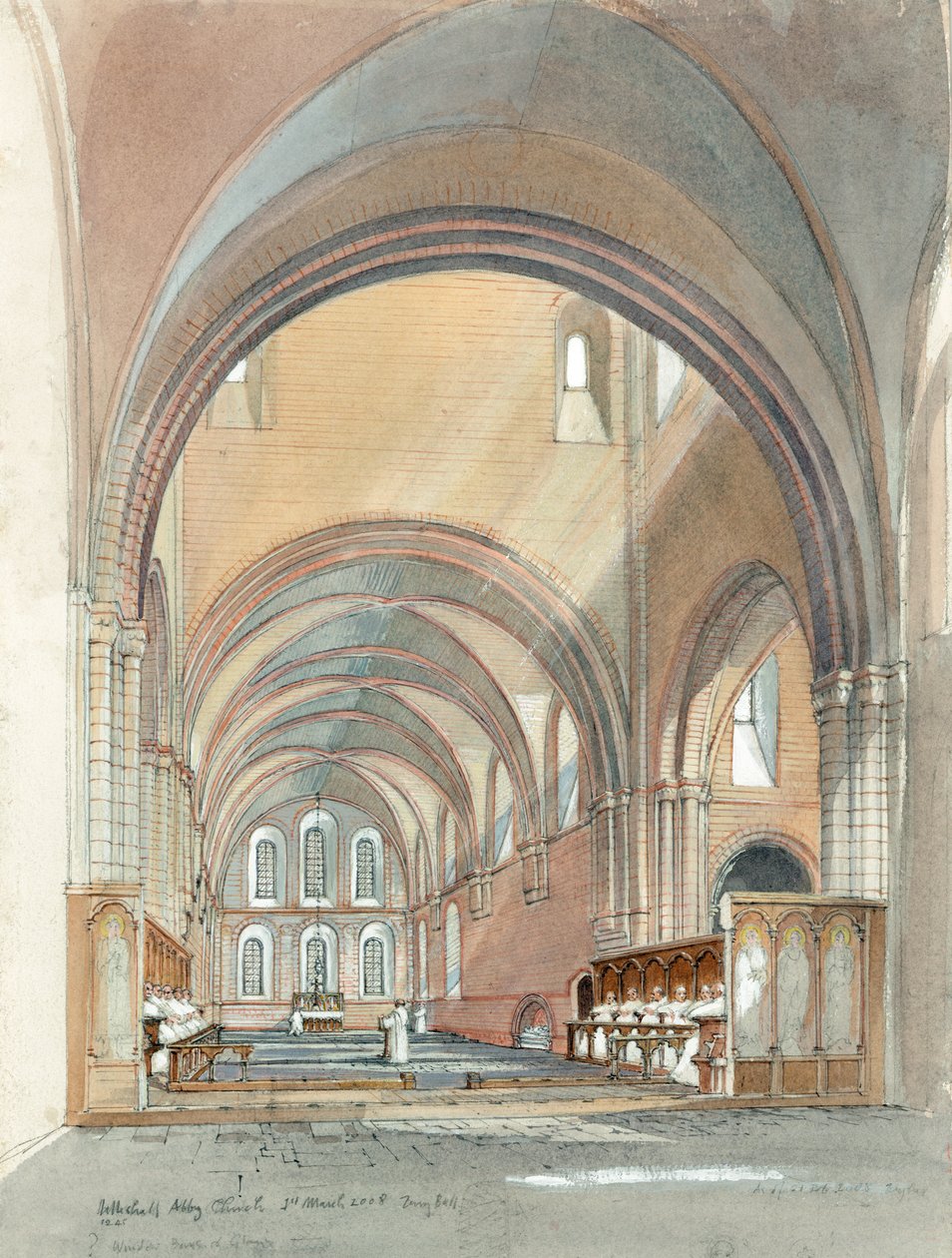 Lilleshall Abbeyn kuoro ja presbytery, 1200-luku, 1990-2010 tekijältä Terry Ball