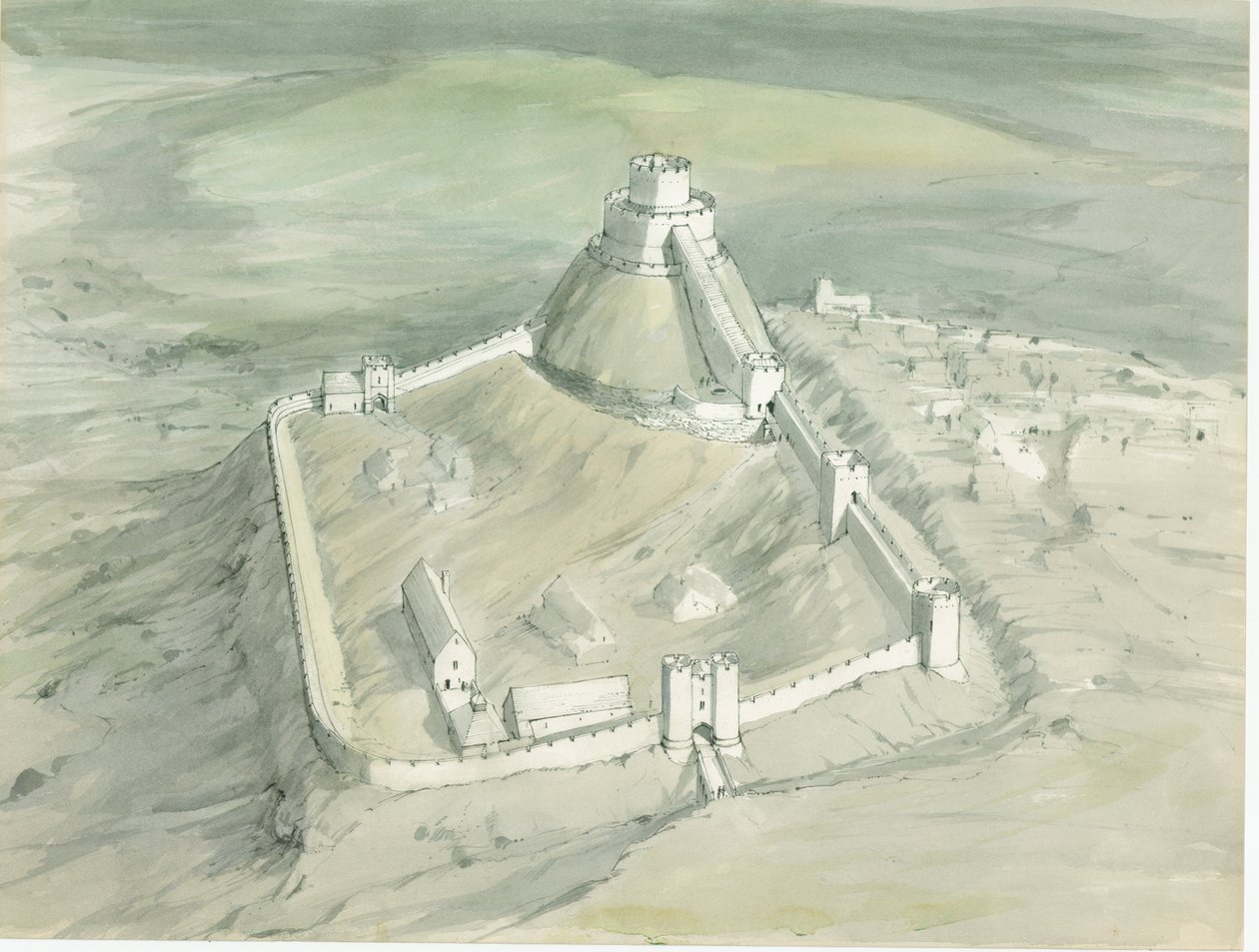 Launceston Castle, Weston Road, Launceston, Cornwall, 1980-1989. tekijältä Terry Ball