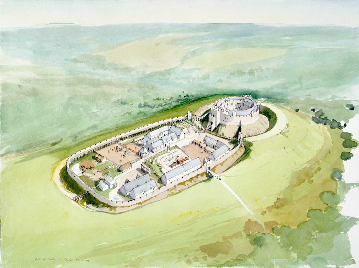 Restormelin linna, 1300-luku, n. 1990-2010 tekijältä Terry Ball