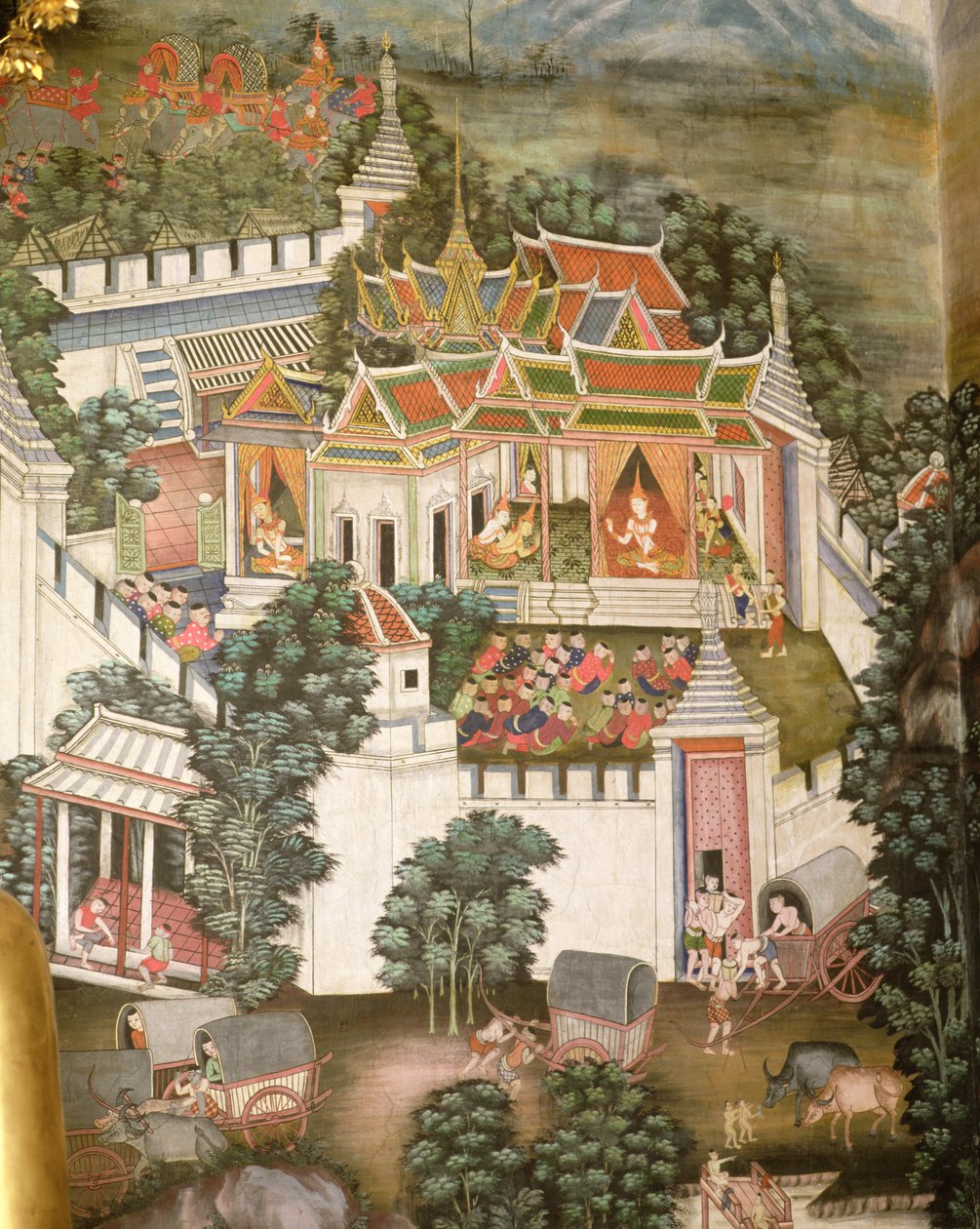 Linnoitettu palatsi (seinämaalaus) tekijältä Thai School