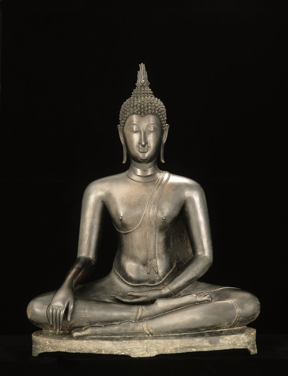 Buddha, onnellinen aika (pronssi) tekijältä Thai School