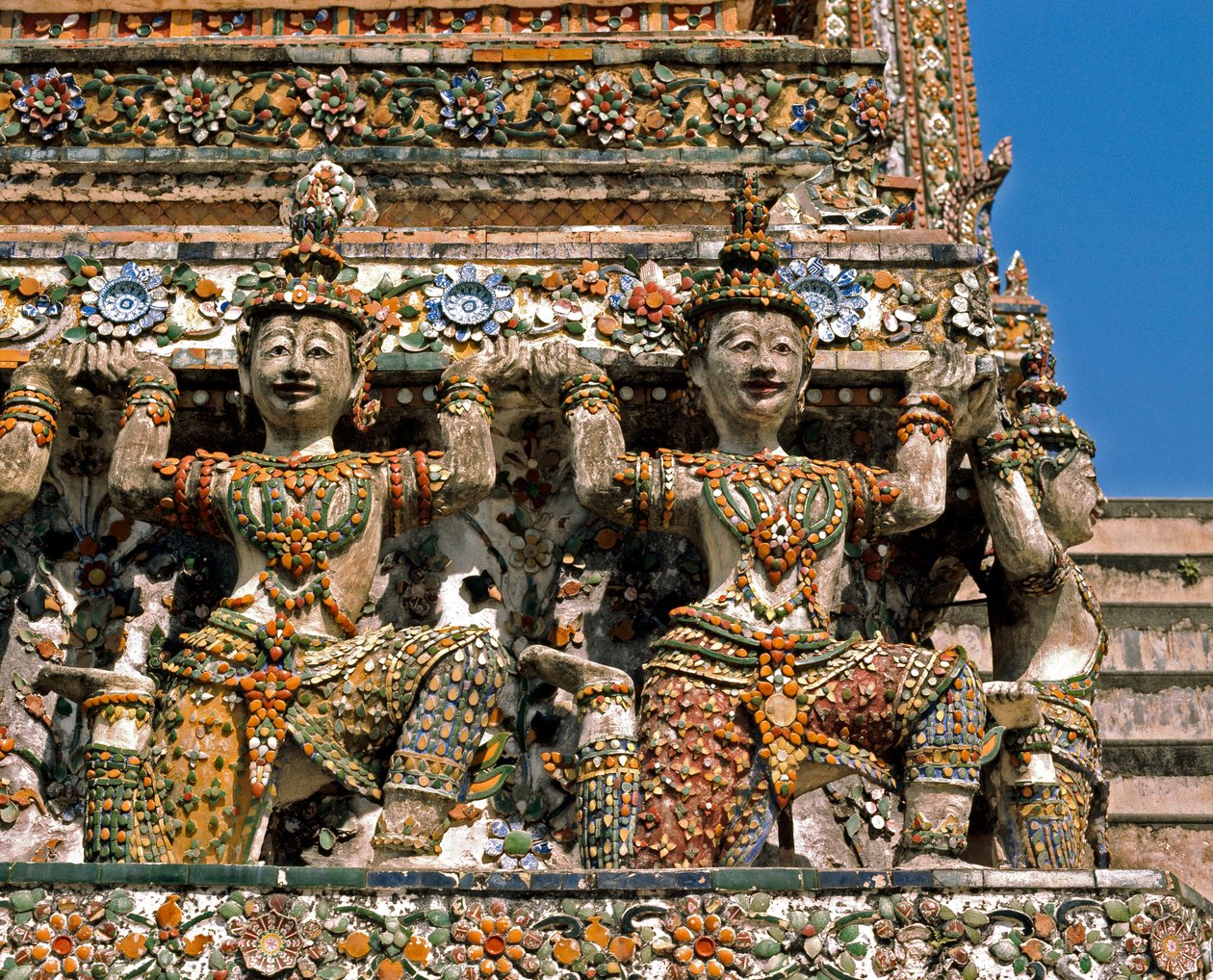 Wat Arunin temppelin karyatidit tekijältä Thai School