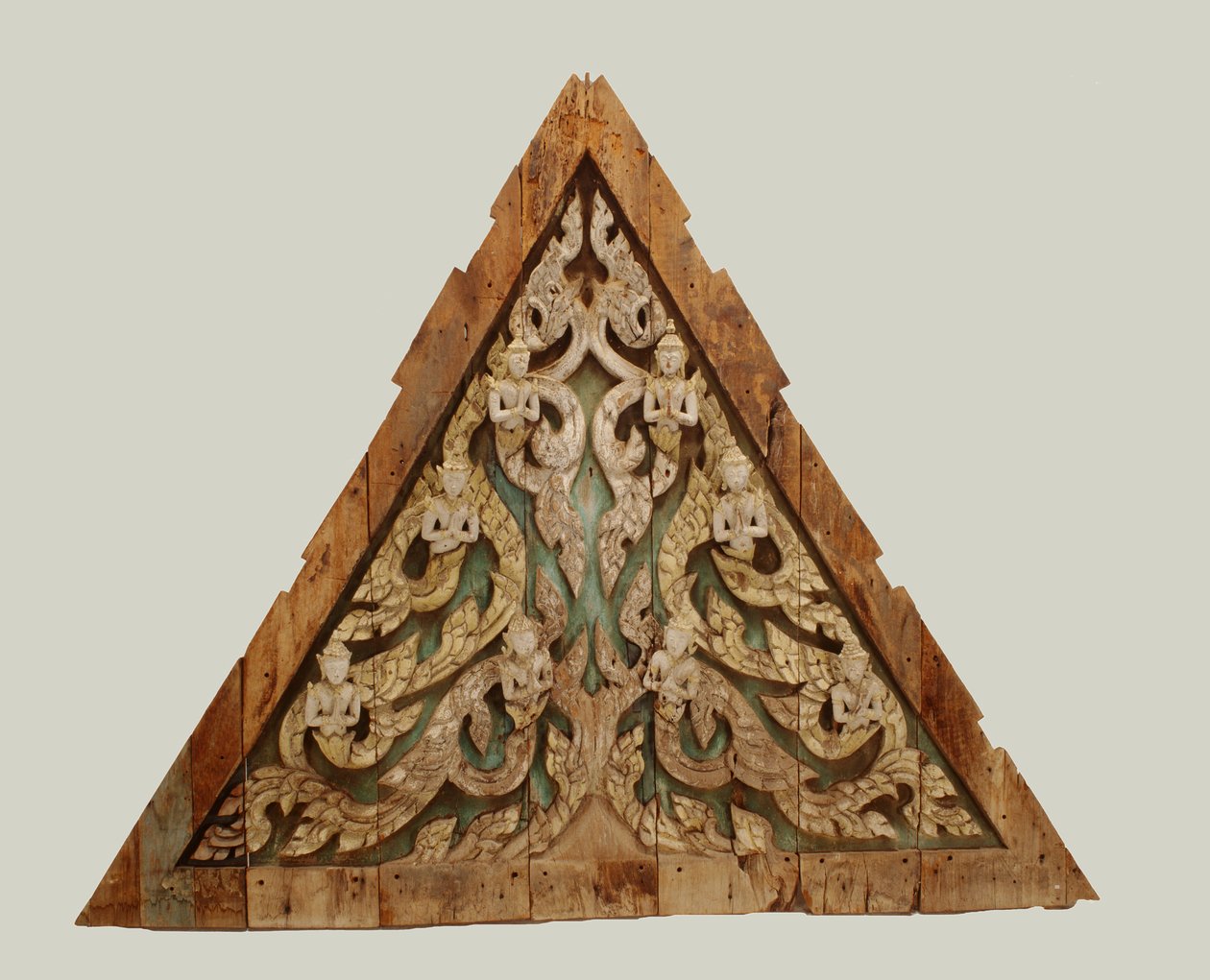 Thaimaalaisen temppelin pääty myöhäinen Ayutthaya-aika (1351-1767) (puu) tekijältä Thai School