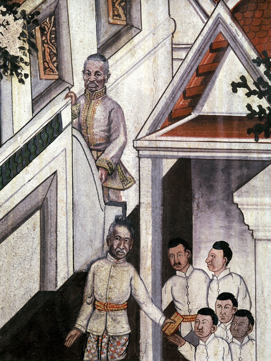 Kuningas Mongkutin muotokuva valokuvien jälkeen (seinämaalaus) tekijältä Thai School