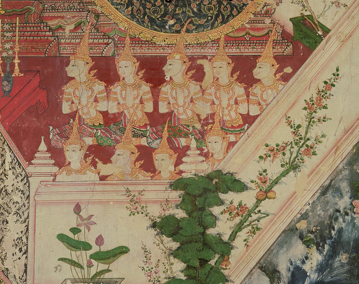 Yliluonnolliset olennot palvonnassa, Wat Suwannaram, Thonburi, 1831 tekijältä Thai School