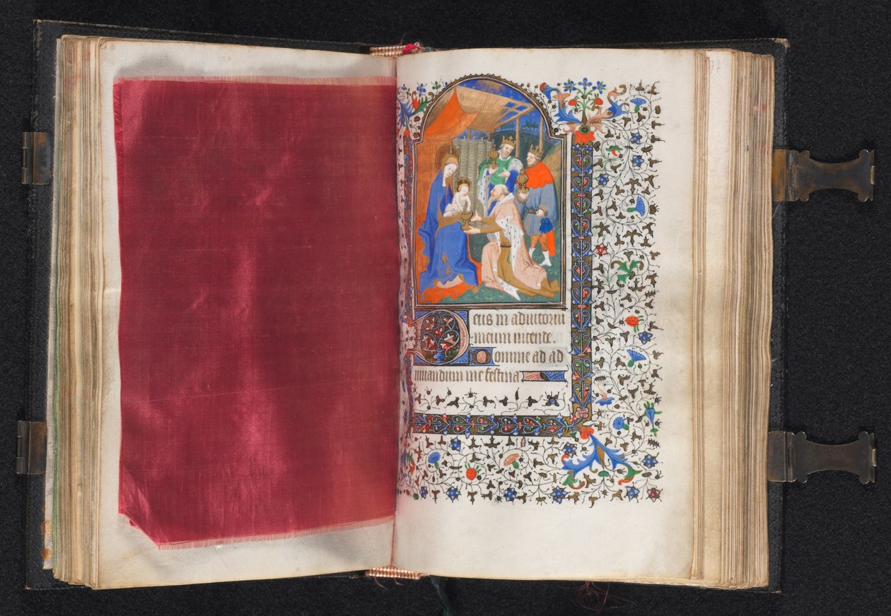 Tuntikirja Parisin käyttö: Fol. 66v, koristeltu reuna, c. 1420. tekijältä The Bedford Master