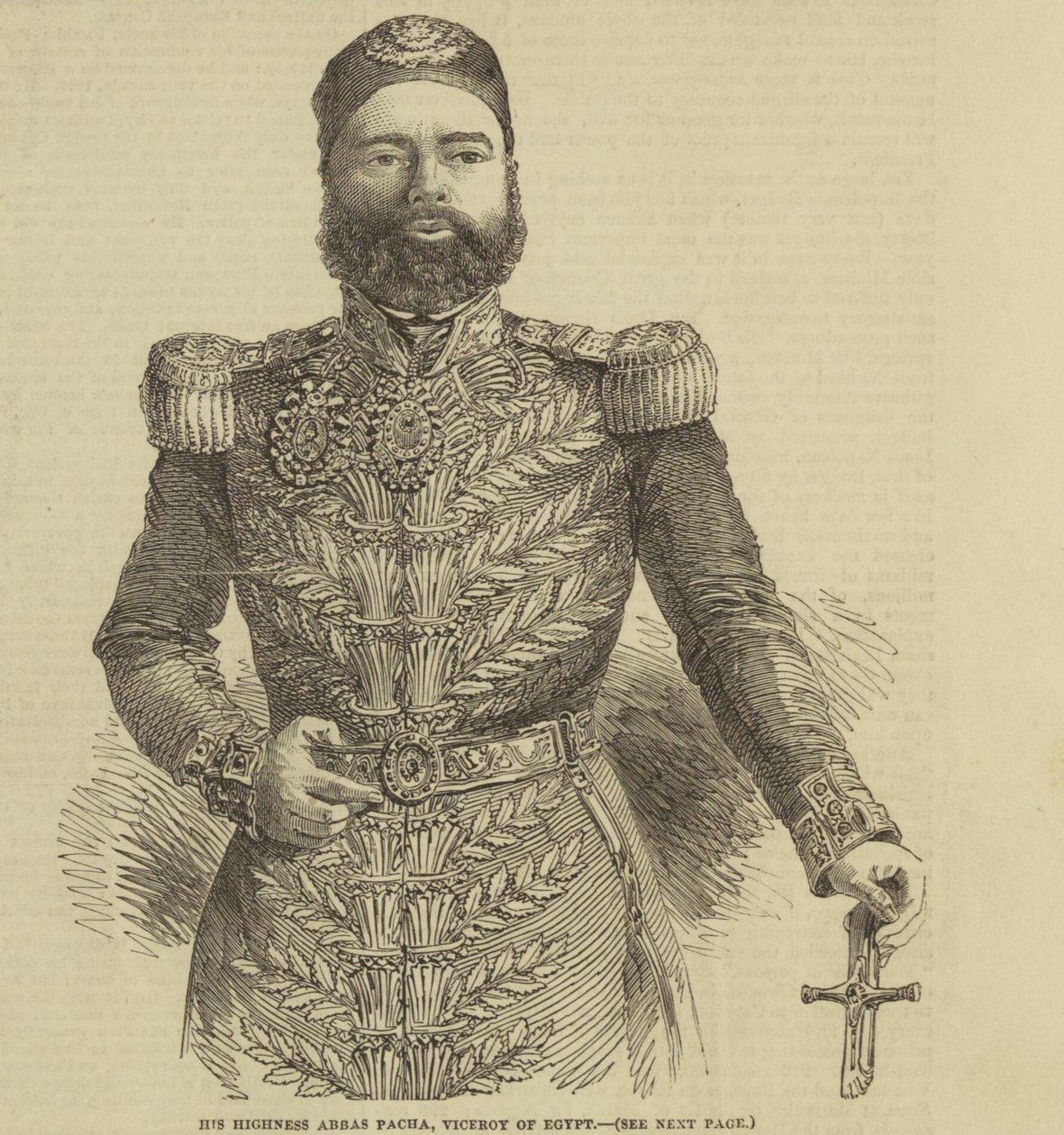 Hänen korkeutensa Abbas Pacha, Egyptin varakuningas ILN-1852-0327-0001 tekijältä The Illustrated London News