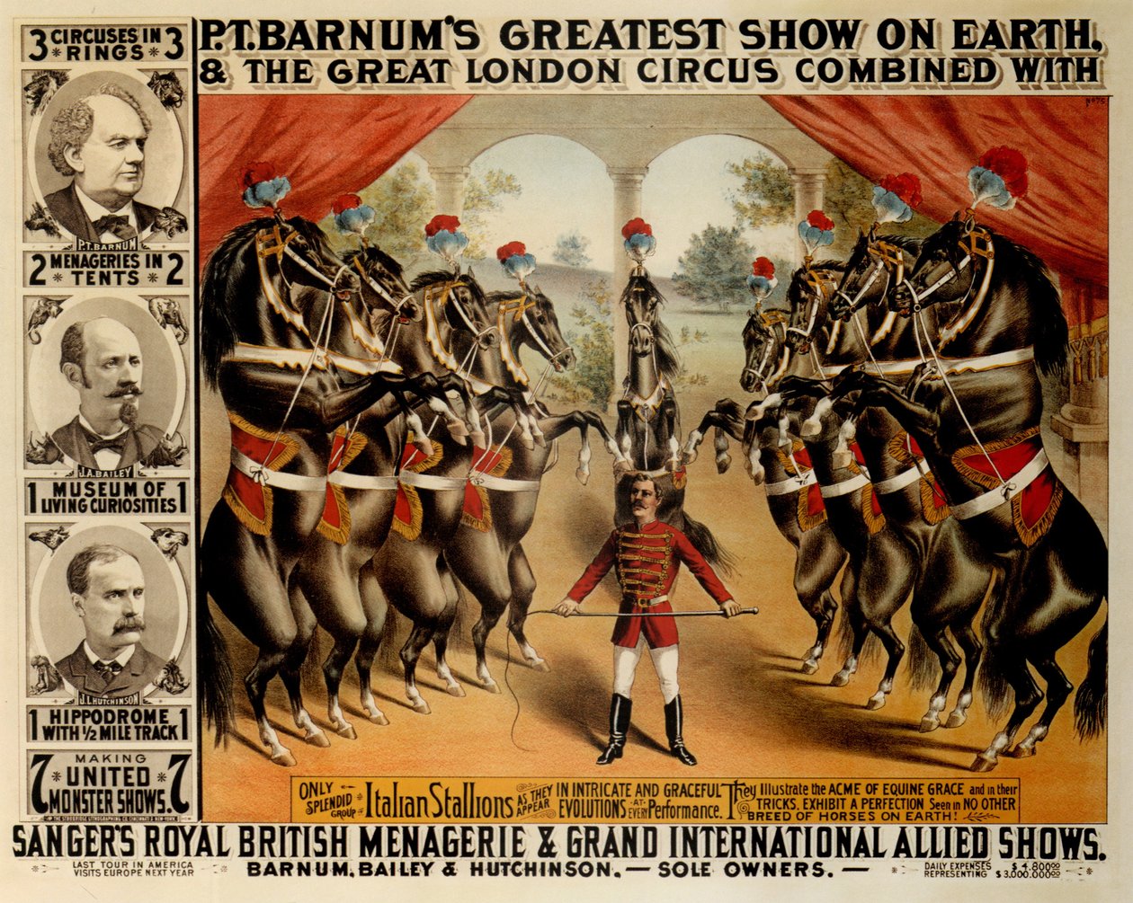 Barnumin suurin show maan päällä, 1882 tekijältä The Strobridge Lithographing Company