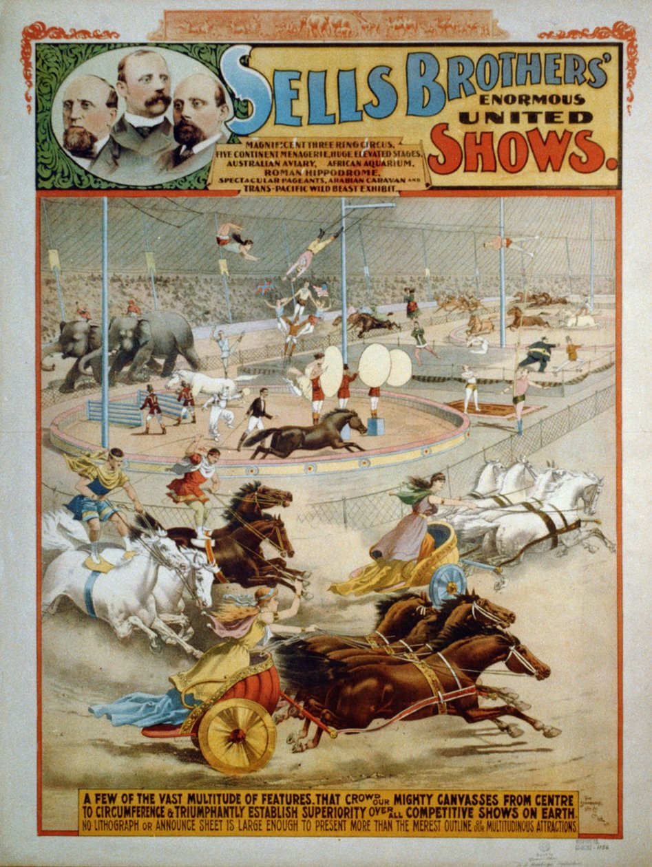 Myy veljesten valtavia esityksiä, noin 1885 tekijältä The Strobridge Lithographing Company