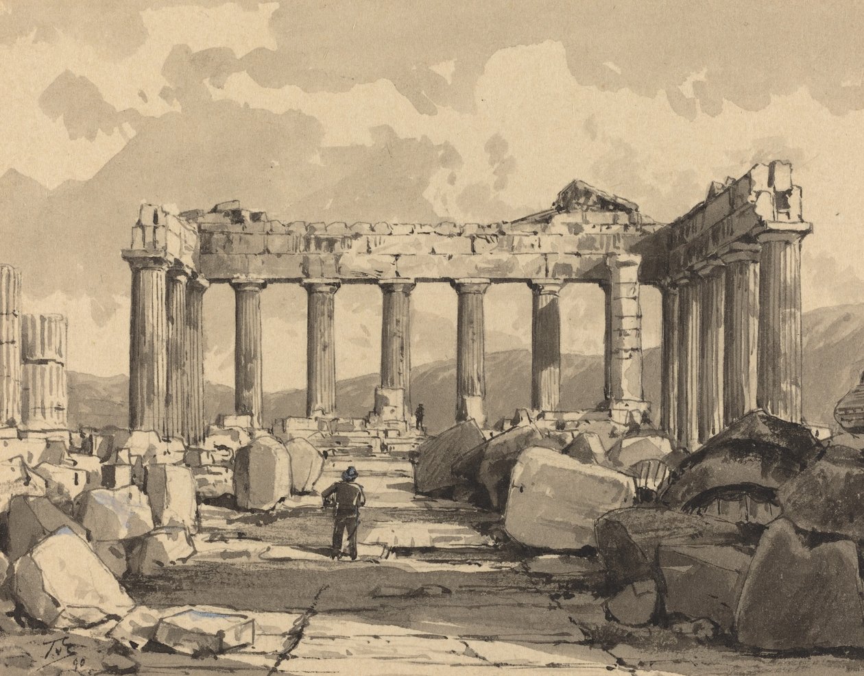 Parthenon, Inside, 1890. tekijältä Themistocles von Eckenbrecher