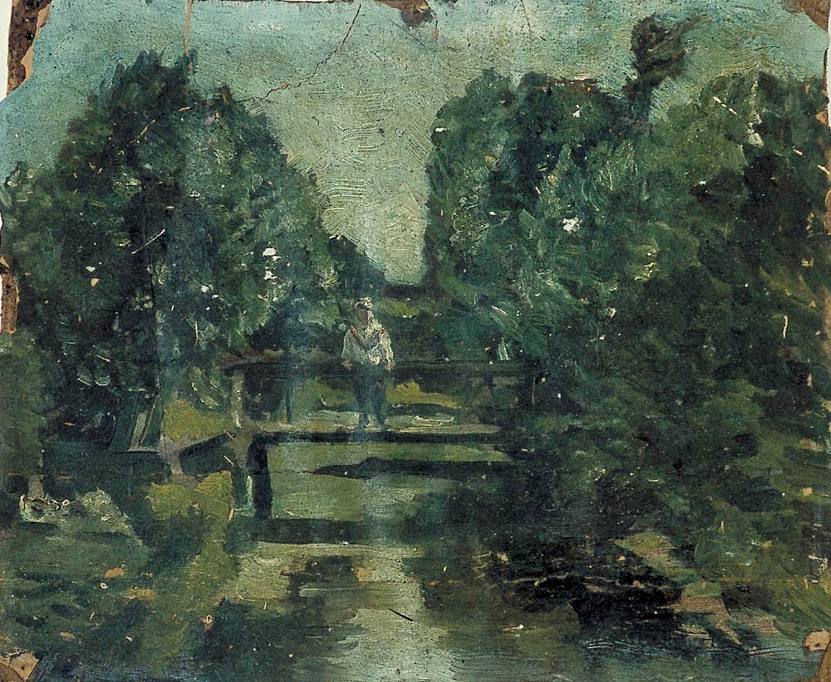 Kuva sillalla metsässä tekijältä Theo van Doesburg