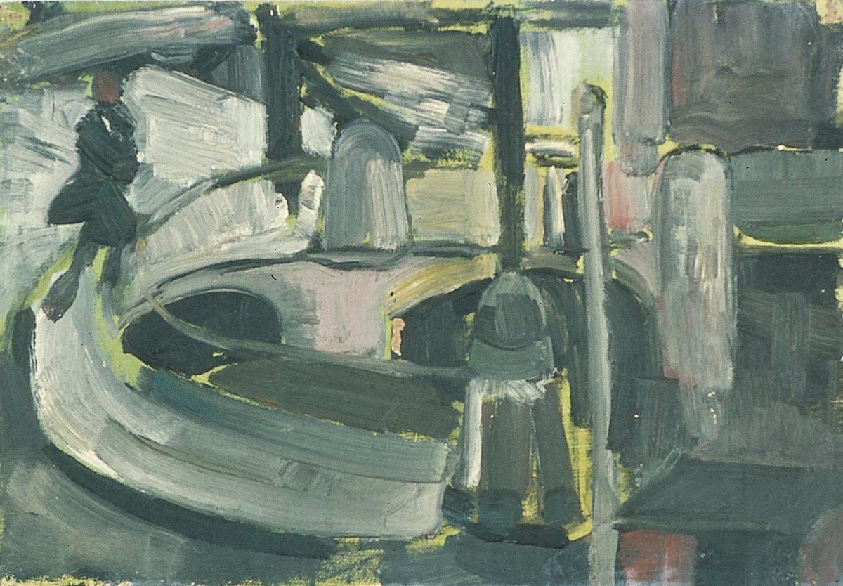 Kuvio Blauwpoortsbrugin rannalla tekijältä Theo van Doesburg