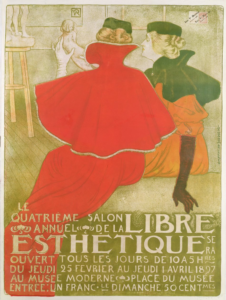 Julistemainos "The Fourth Annual Salon de la Libre Esthetique", 1897 tekijältä Théo van Rysselberghe