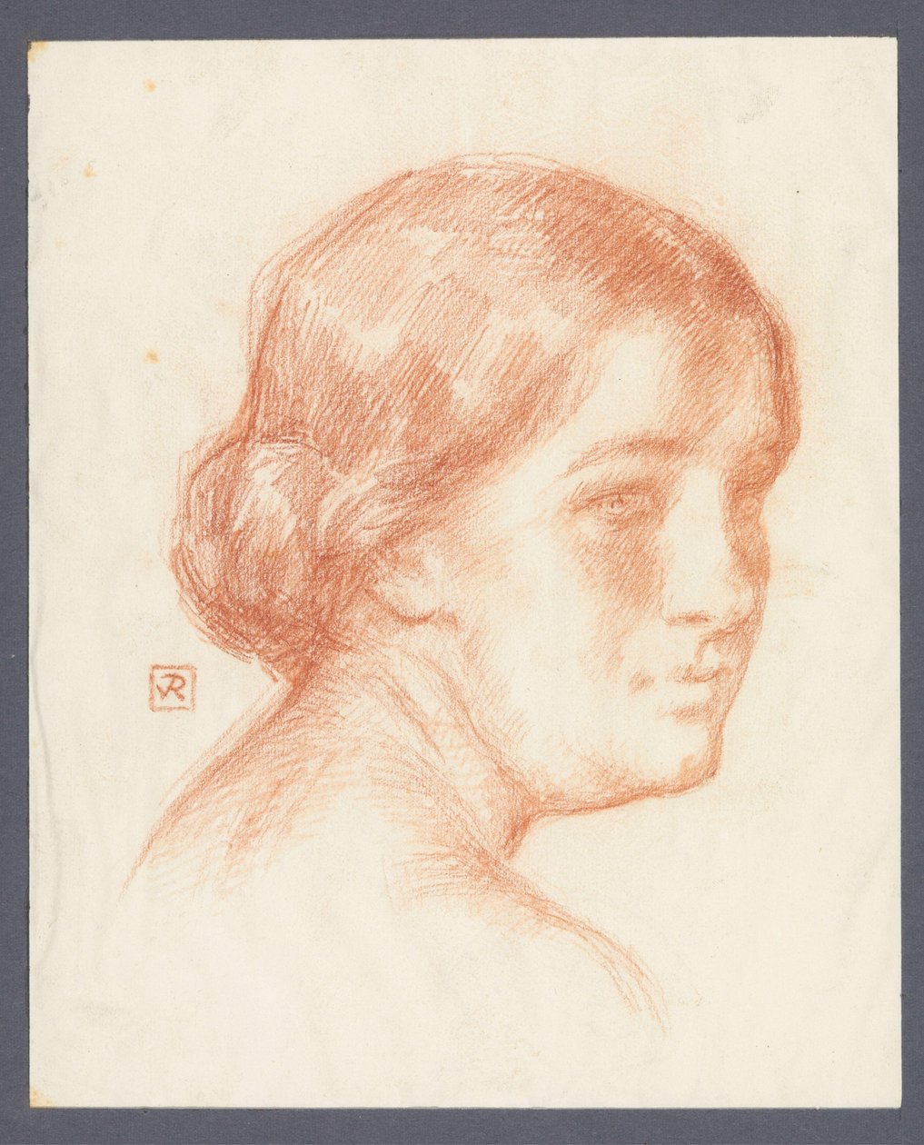 Tuntemattoman naisen muotokuva tekijältä Theo Van Rysselberghe (signed by artist)