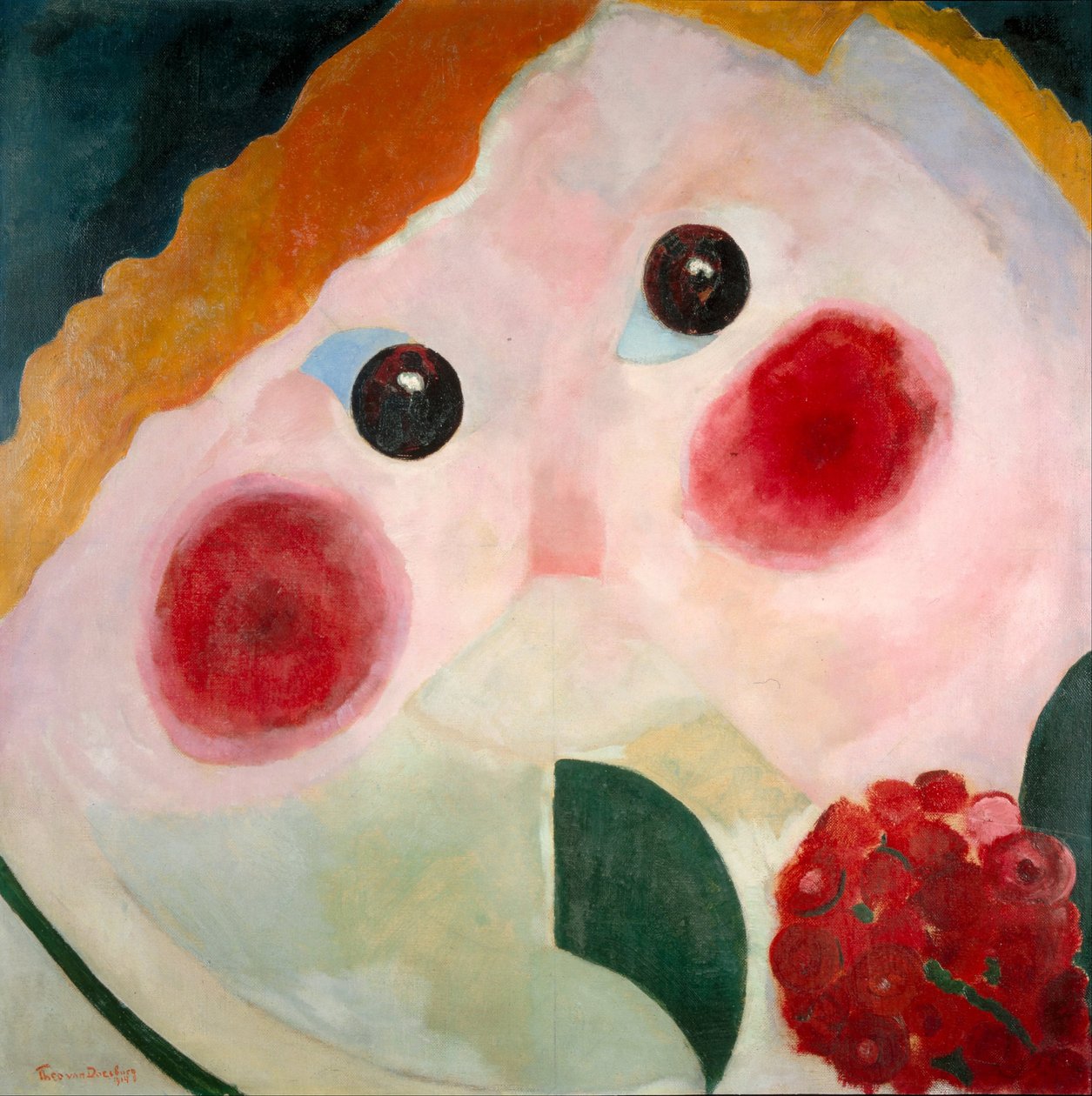 Tyttö Ranunculuksen kanssa, 1914 tekijältä Theo van Doesburg