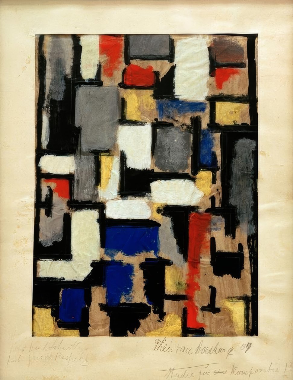 Lena sisätiloissa, opiskelu sävellykseen XIII tekijältä Theo van Doesburg
