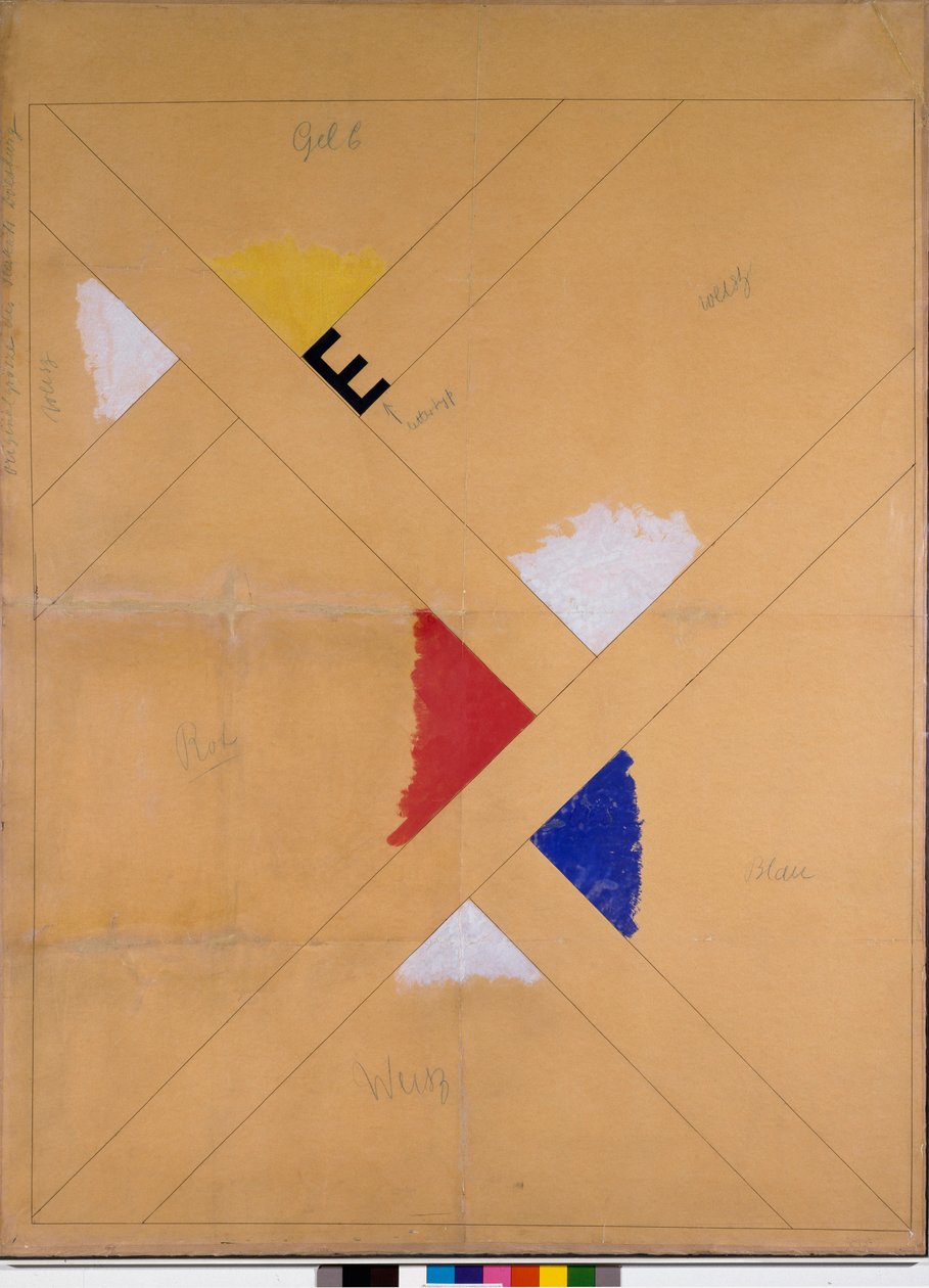 Keskeneräinen juliste Van Doesburg -näyttelyyn (sekoitettu media tekijältä Theo van Doesburg