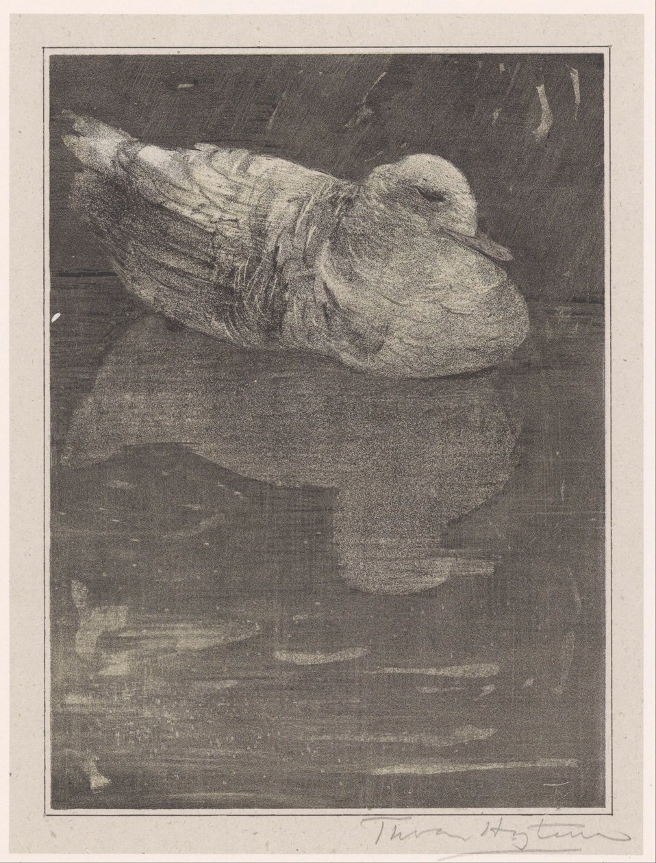 kelluva ankka tekijältä Theo van Hoytema (signed by artist)