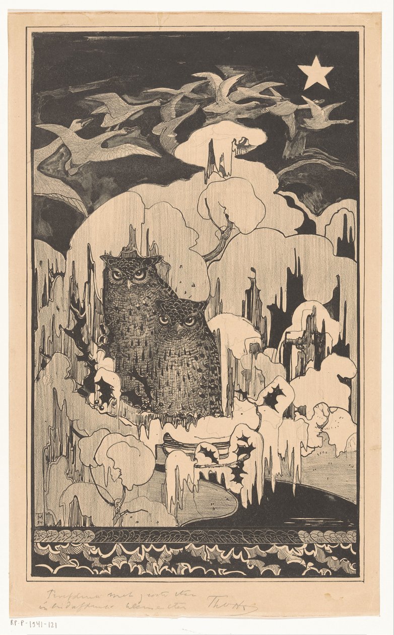 Jouluyö (alkuperäinen nimi) tekijältä Theo van Hoytema (signed by artist)