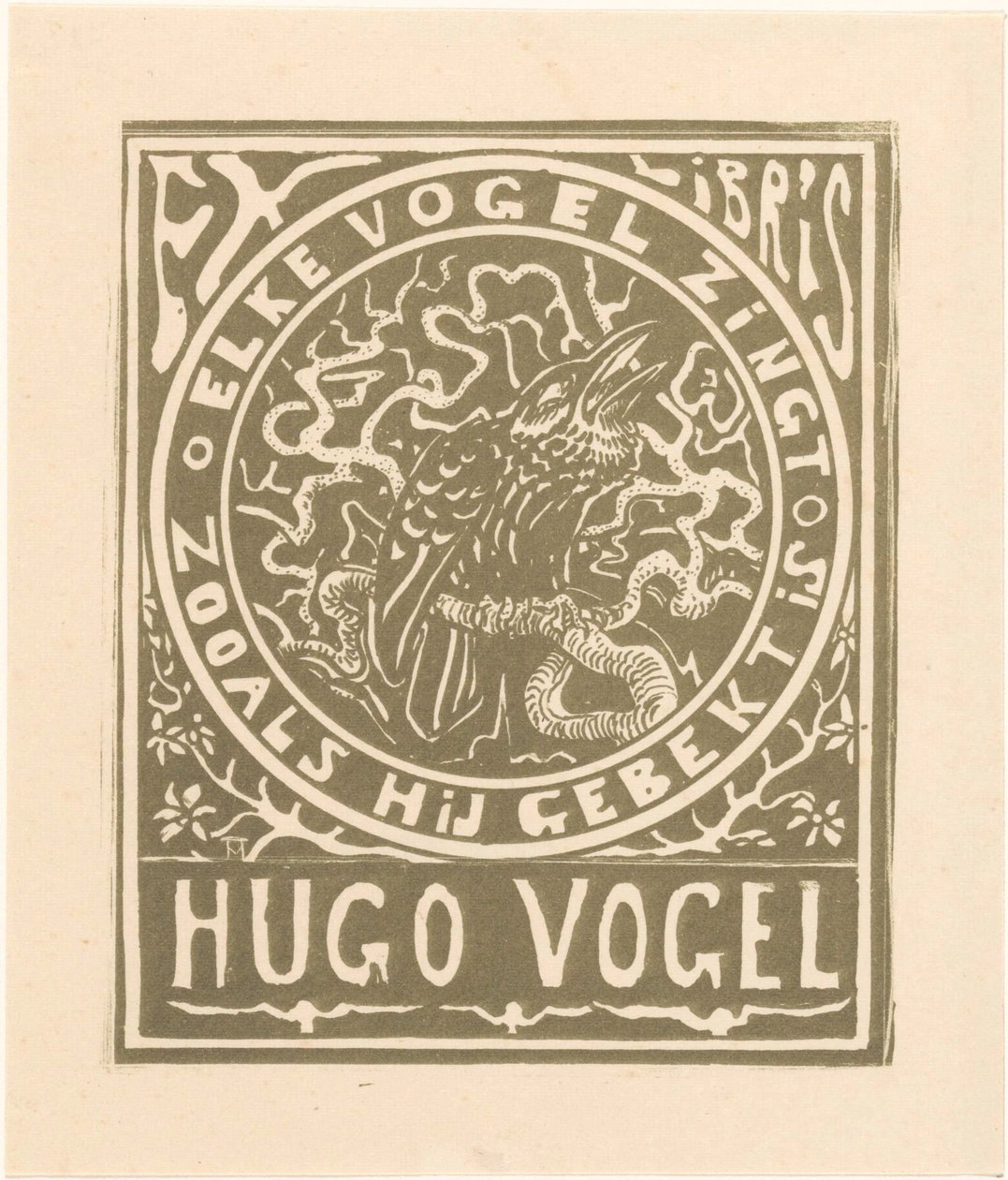 Ex libris Hugo Vogelilta tekijältä Theo van Hoytema