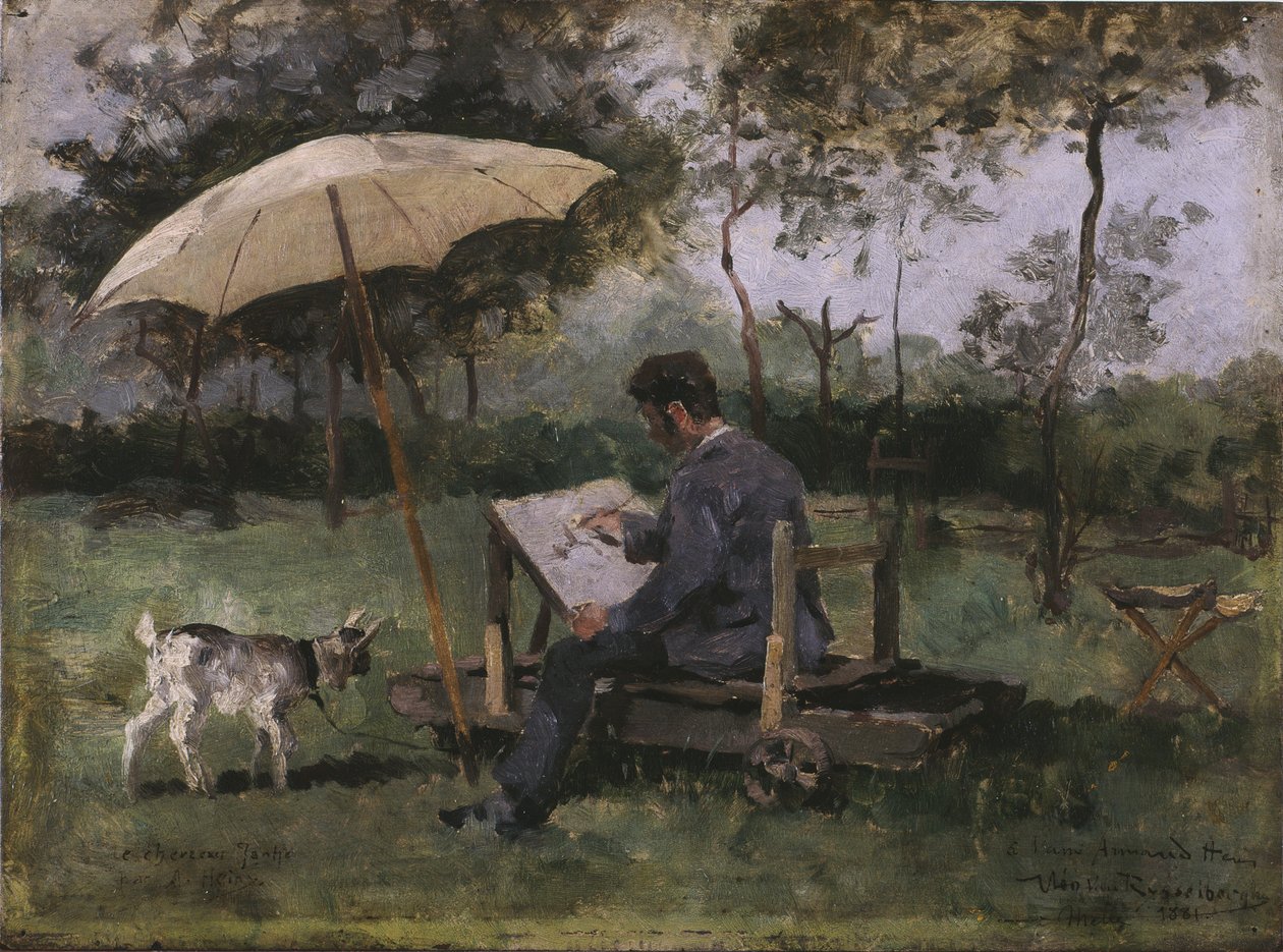 Armand Heinsin maalaus (öljy paneelille) tekijältä Théo van Rysselberghe