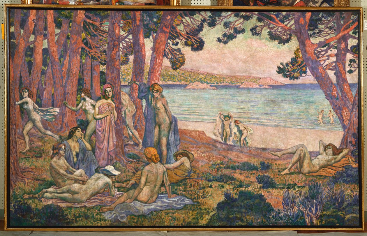 Uimarit meren rannalla, 1907-08 tekijältä Théo van Rysselberghe