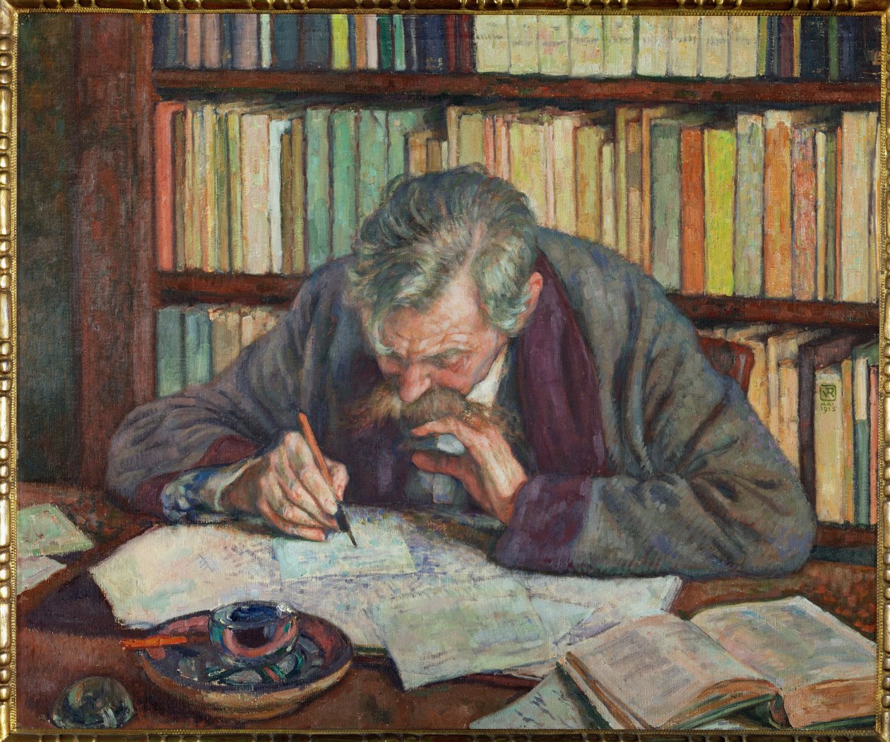 Belgialainen kirjailija Emile Verhaeren (maalaus kankaalle) tekijältä Theo van Rysselberghe