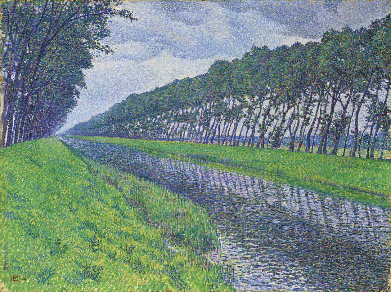 kanava Flanderissa; Flanderin kanava surullisella säällä, 1894 tekijältä Théo van Rysselberghe