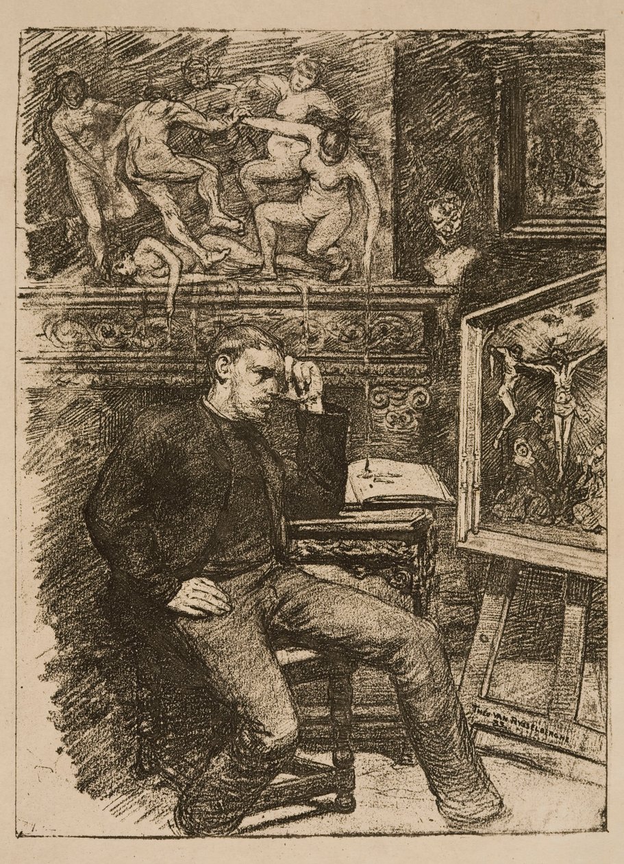 Émile Verhaerenin novellin "Contes de minuit" frontespiisi tekijältä Théo van Rysselberghe