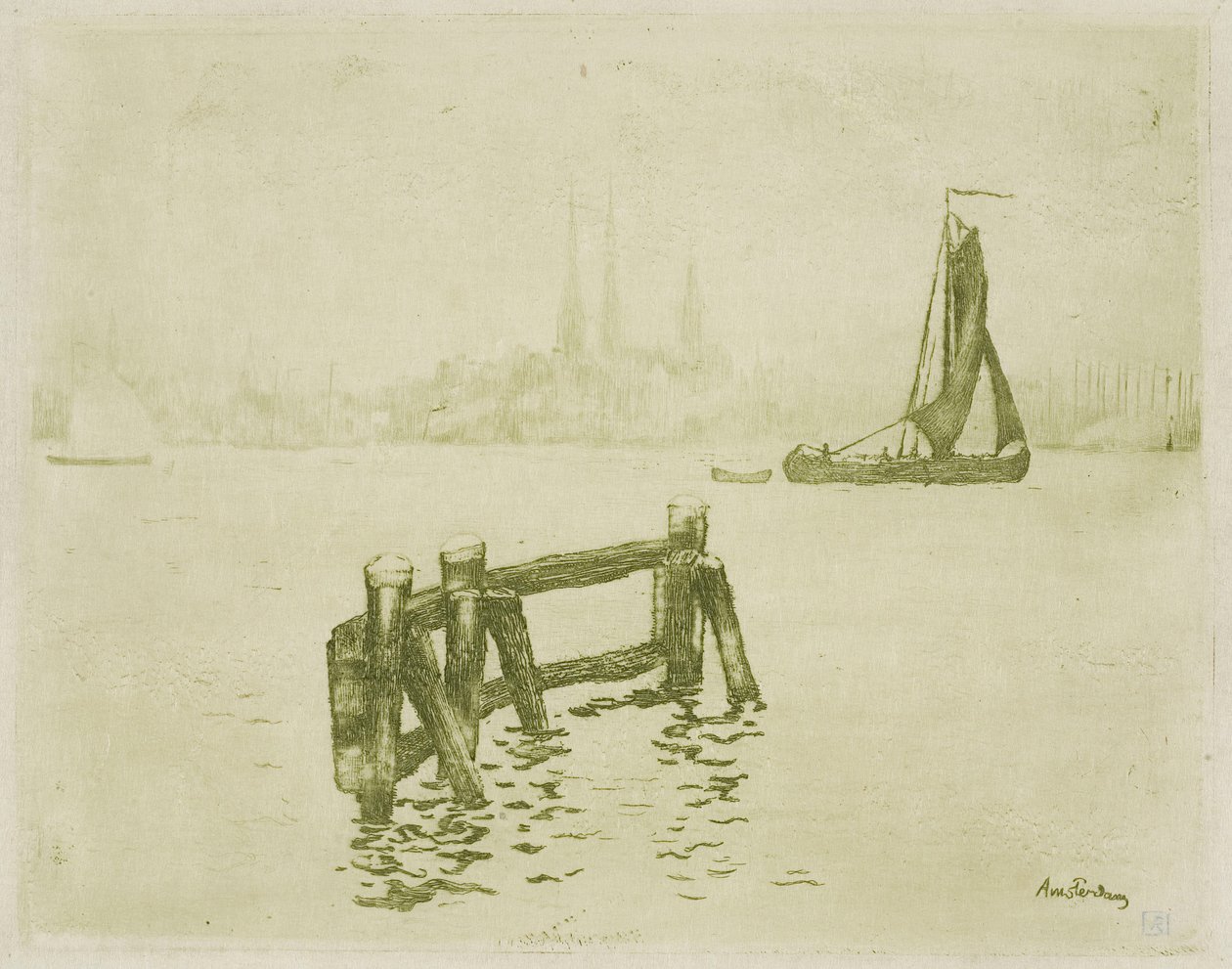 Näkymä Amsterdamista tekijältä Théo van Rysselberghe