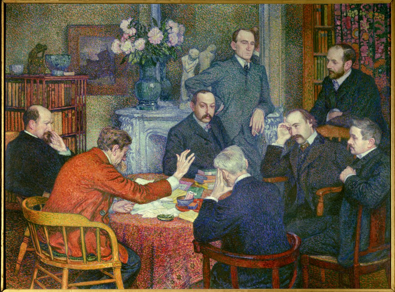 La Lecture (1903), lavastettu Emile Verhaerenin (1855-1916), belgialaisen sosialistisen runoilijan, taidemaalari Crossin, kirjailijoiden Maurice Maeterlinckin, Andre Giden ja Francis Viele-Griffinin, biologi Henri Gheonin, lääkäri Felix Le Dantecin ja tupa tekijältä Théo van Rysselberghe