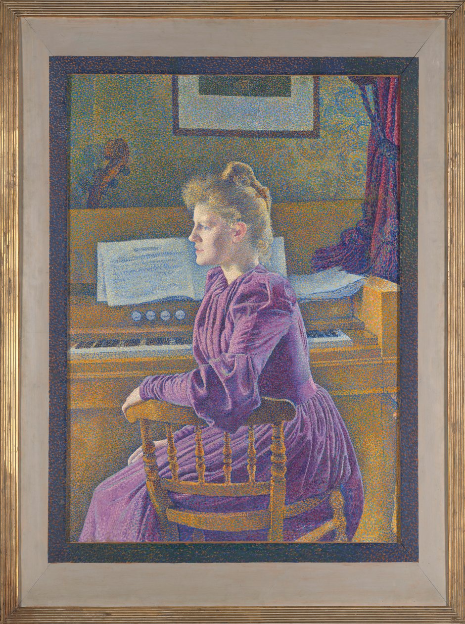 Maria Sèthe harmonin ääressä tekijältä Théo van Rysselberghe