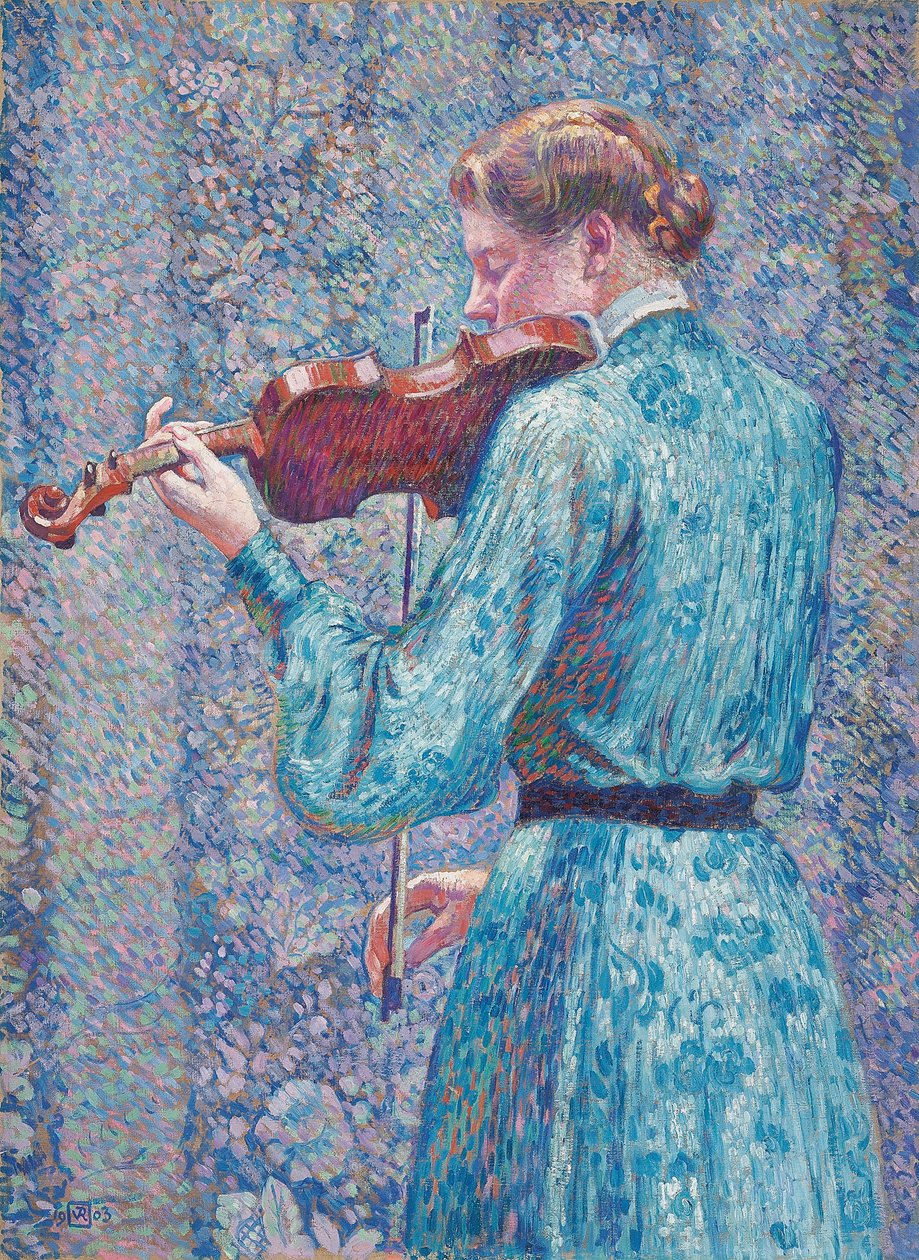 Marie-Anne Weber soittaa viulua, 1903 tekijältä Théo van Rysselberghe