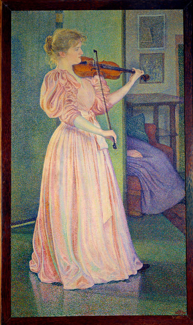 Muotokuva Irma Sethen soittamisesta viulua, Ec. Bel. tekijältä Théo van Rysselberghe