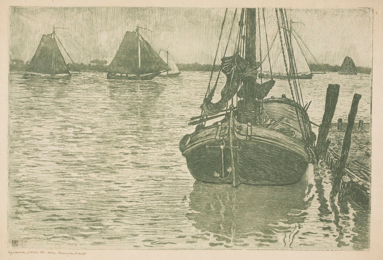 Laivoja sateessa tekijältä Théo van Rysselberghe