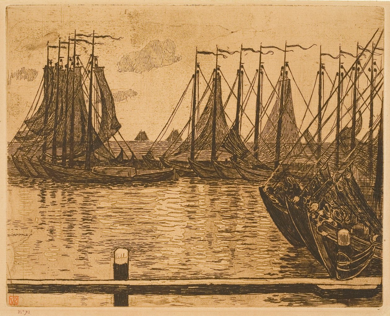 Volendam (Alankomaat), veneitä redillä tekijältä Théo van Rysselberghe