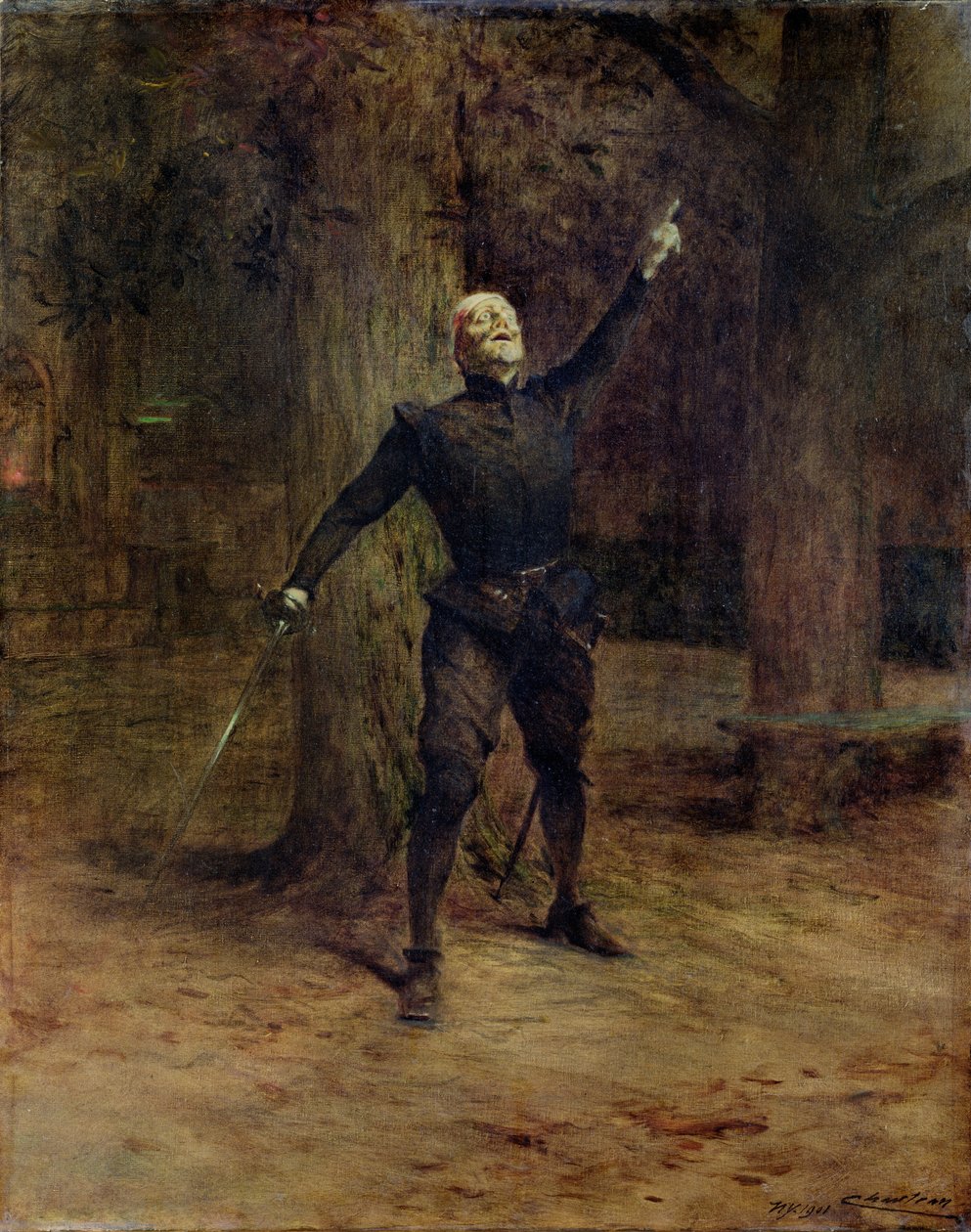 Constant Coquelin (1841-1909) Cyrano de Bergeracina tekijältä Theobald Chartran