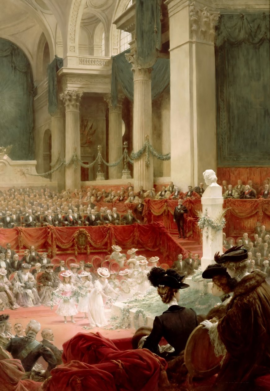 Victor Hugon 100. syntymäpäivän juhliminen Panthéonissa presidentti Félixin läsnä ollessa tekijältä Theobald Chartran
