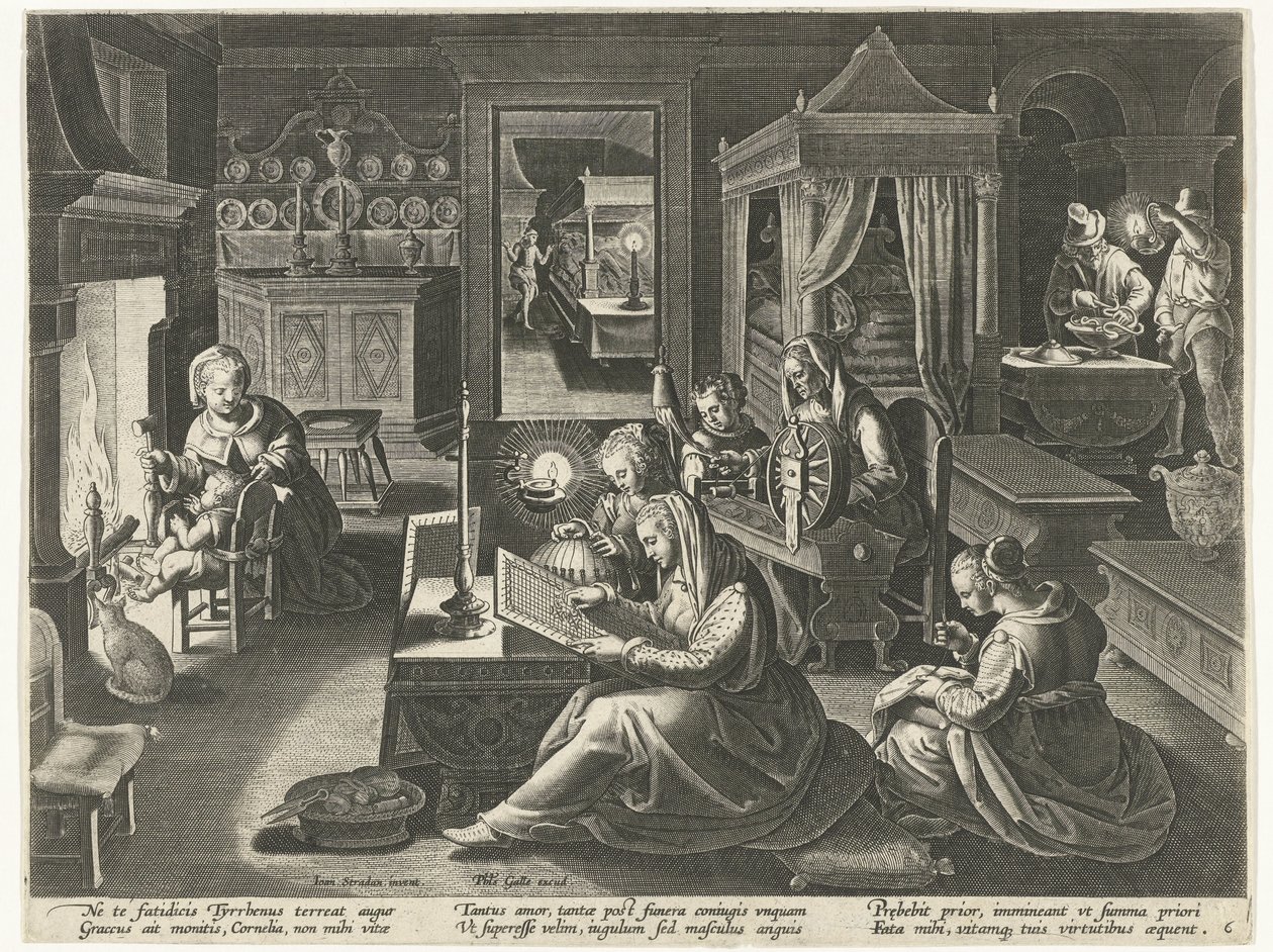 Cornelia, Gracchien hyveellinen äiti Famous Roman Women (sarjan nimi) tekijältä Theodoor Galle