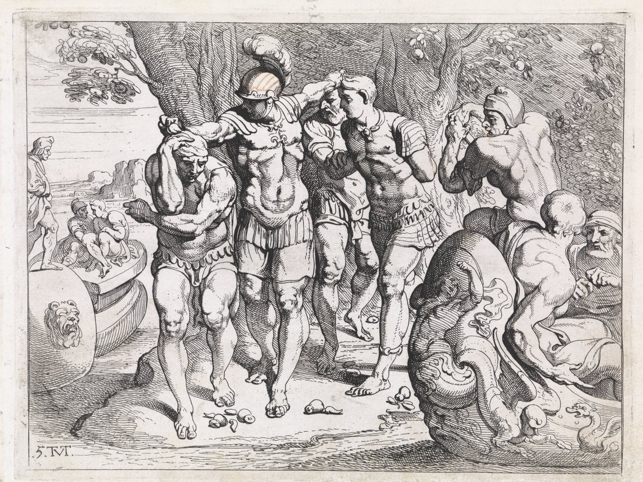 Odysseus lootuksensyöjien maassa The Labors of Odysseus (sarjan nimi) tekijältä Theodoor van Thulden