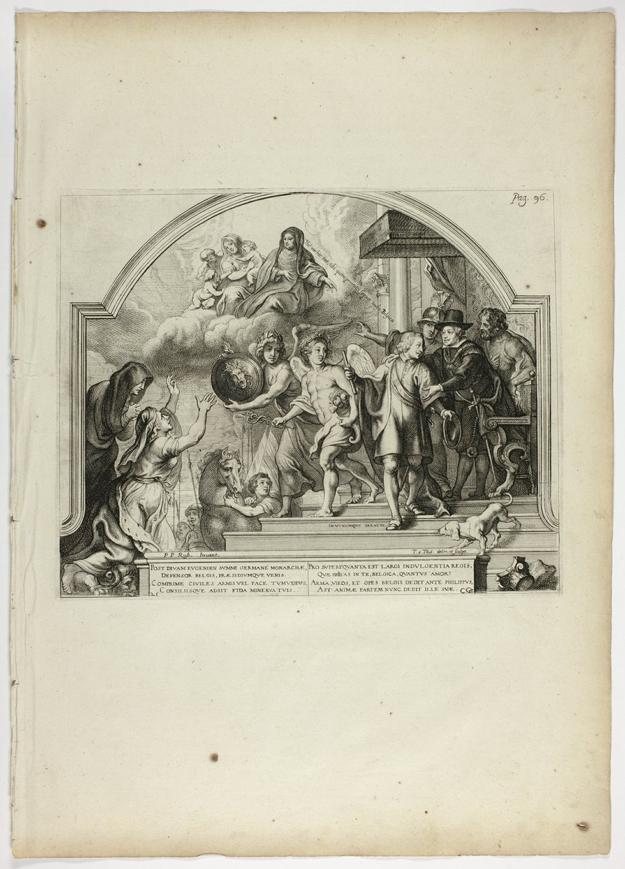 Philip IV Alankomaiden prinssi Ferdinandin nimittäminen kuvernööriksi, levy 25, Casperius Gevartius, Pompa Introitus Honori Serenissimi Principis Ferdinandi (Terneisimmän ja kunniallisimman kardinaali-Infante Ferdinandin voittosyöte) tekijältä Theodoor van Thulden