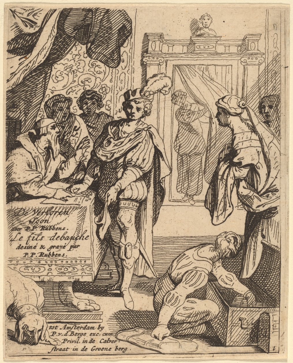 Tuhlaajapoika vastaanottamassa perintöään tekijältä Theodoor van Thulden after Sir Peter Paul Rubens