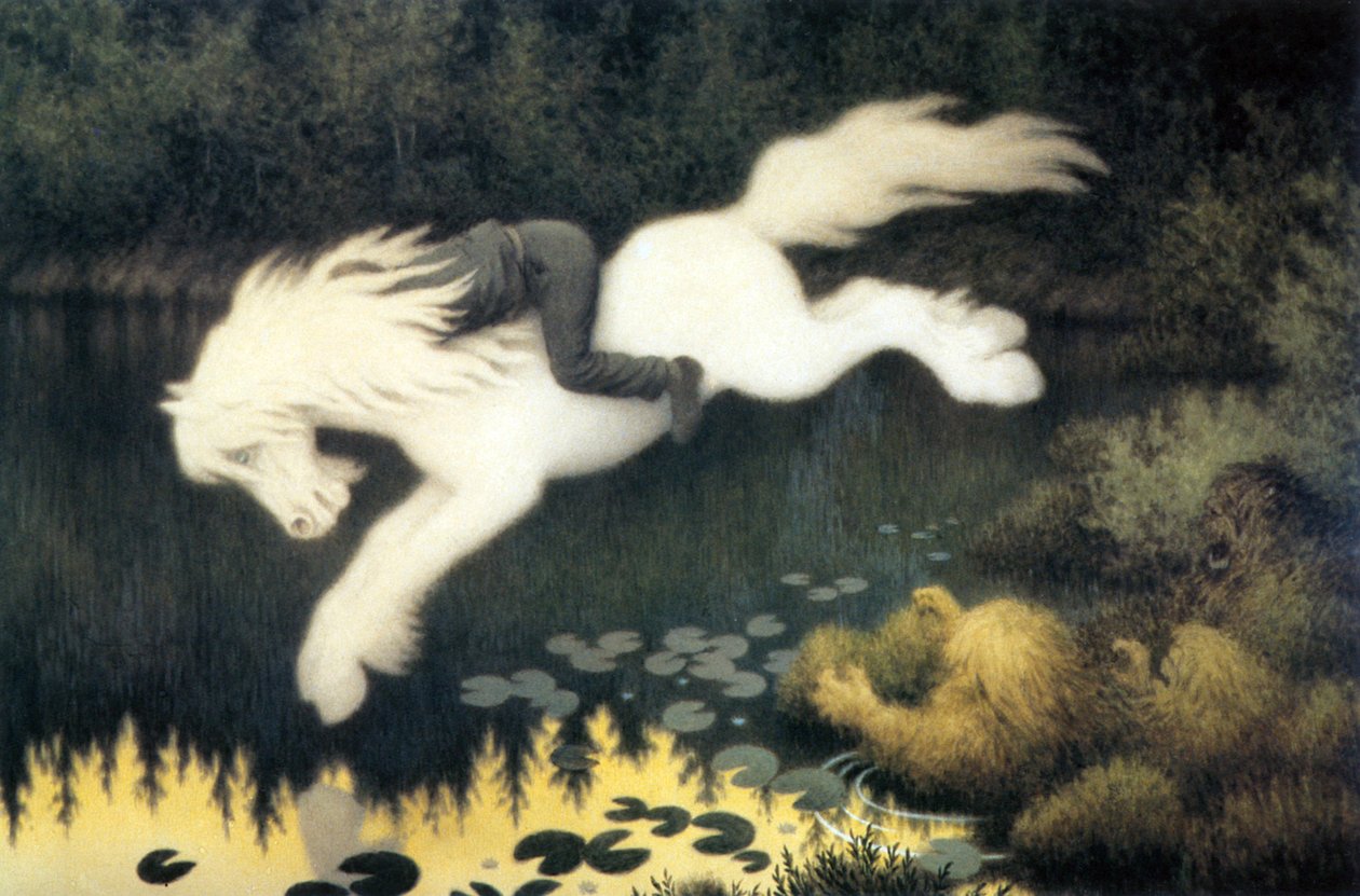 Poika valkoisella hevosella tekijältä Theodor Kittelsen