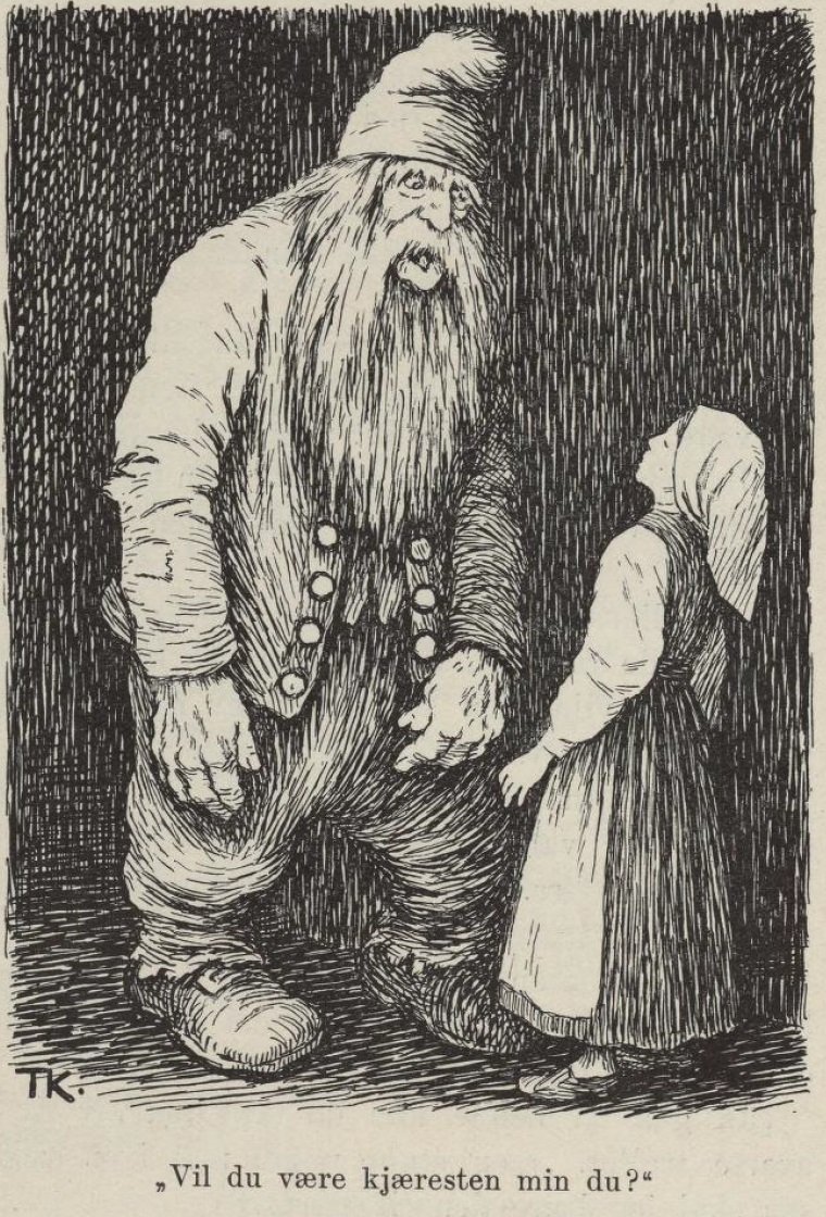 Hna tripper i berget The Old Dame and her Hen tekijältä Theodor Kittelsen