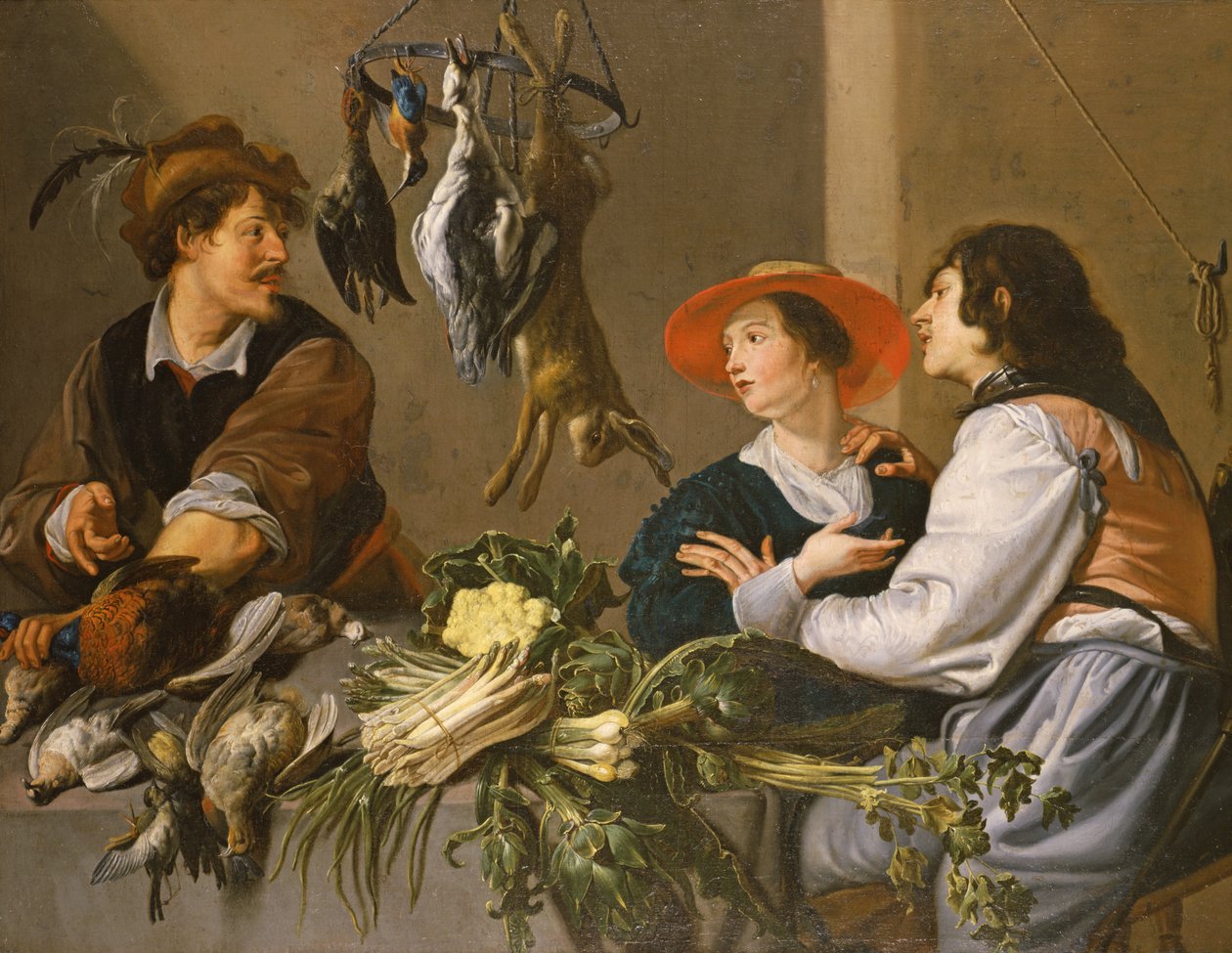 Riista- ja vihannesmyyjät tekijältä Theodor Rombouts