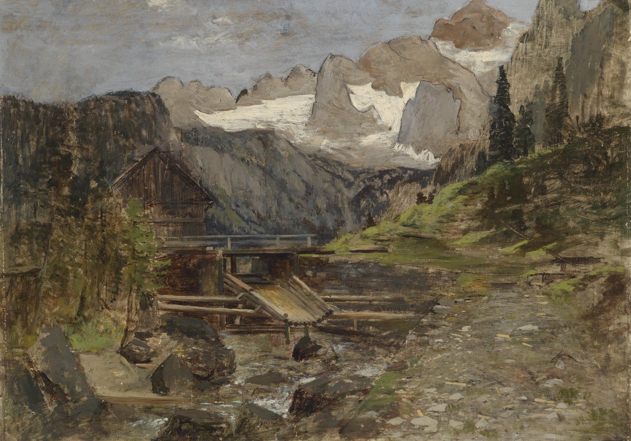 Gosaumühle mit Dachstein tekijältä Theodor von Hormann