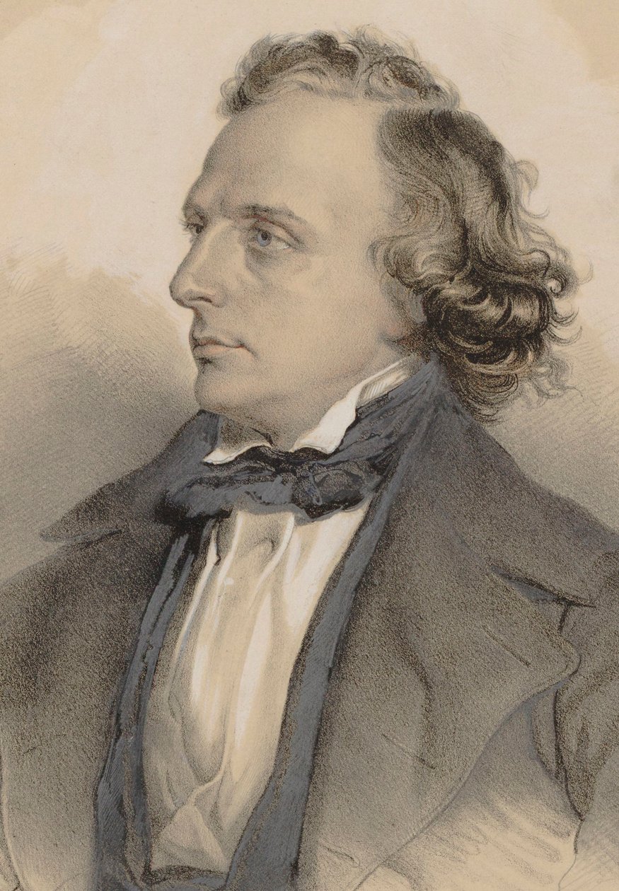 Pianisti ja säveltäjä Henry Litolffin muotokuva 1818-1891, 1849. tekijältä Theodor Brüggemann