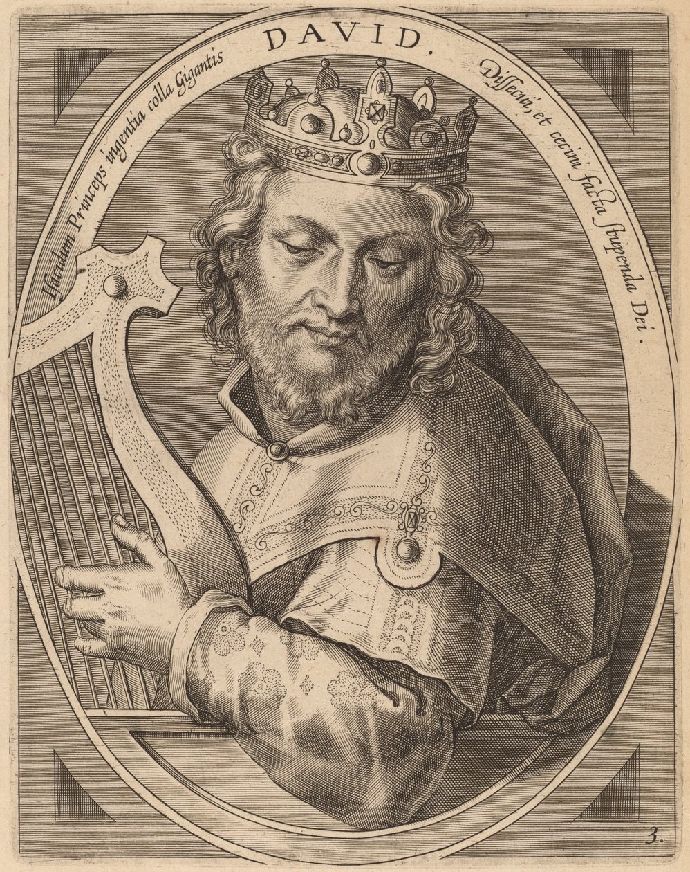 David tekijältä Theodor Galle after Jan van der Straet