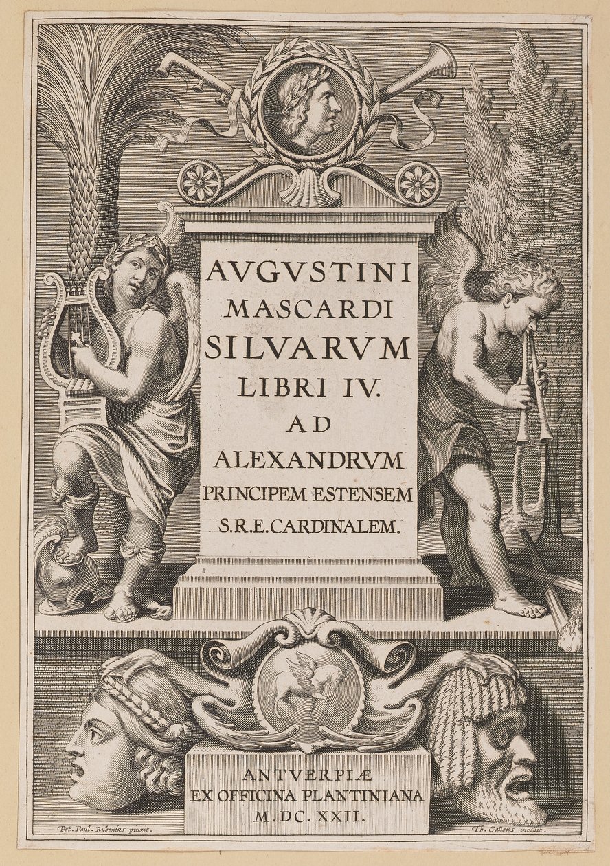Nimilehti Agostino Mascardille, Silvarium Libri IV tekijältä Theodor Galle after Sir Peter Paul Rubens
